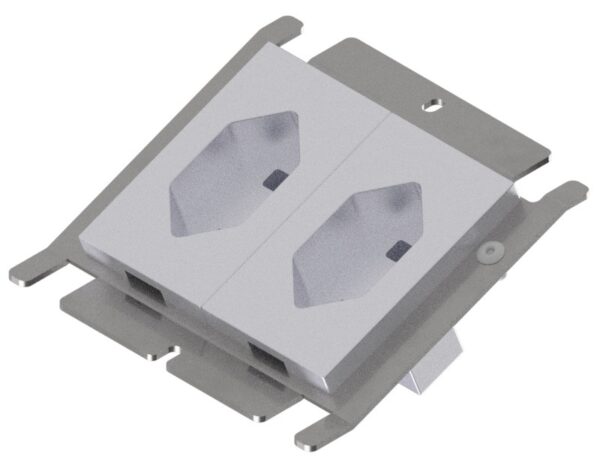 Produktbild UBD 100 122  -  Steckdoseneinsatz für 2x FLF, inkl. 2x T23 weiss